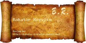 Bakator Rozvita névjegykártya